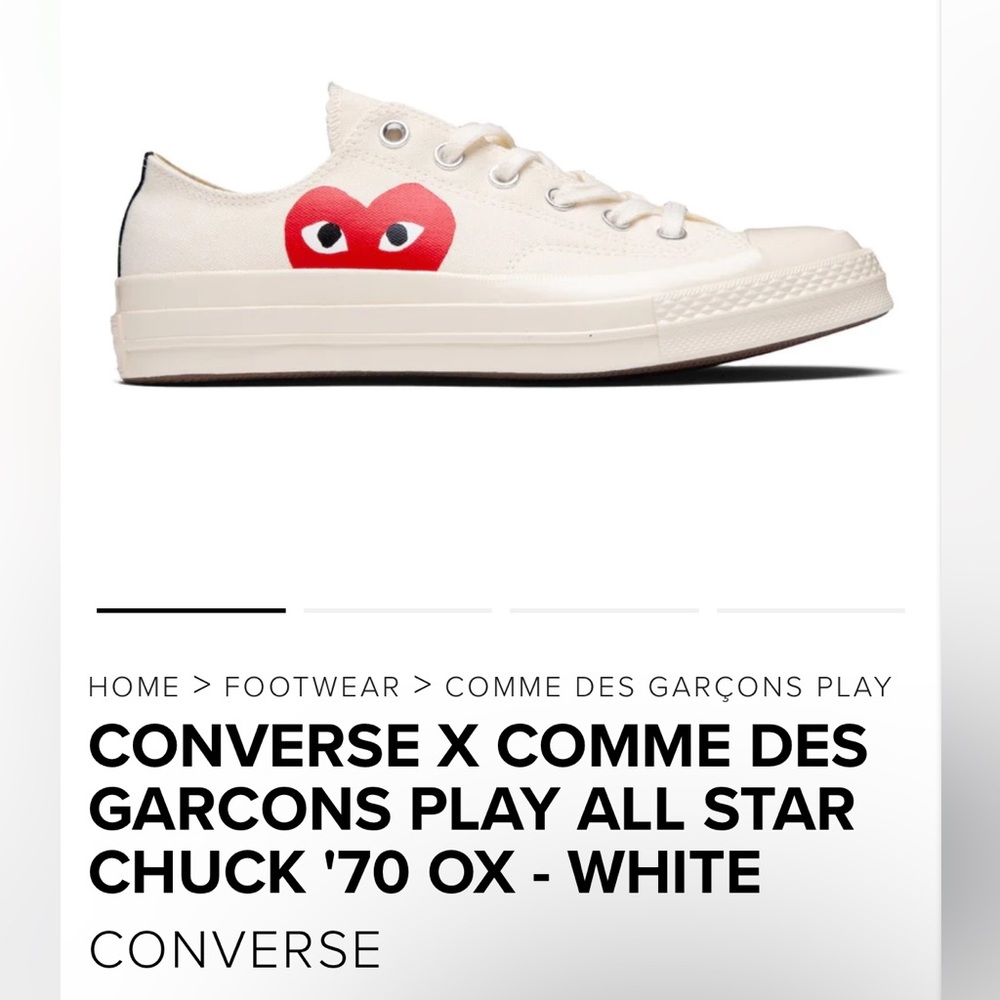 CONVERSE X COMME DES GARCONS PLAY ALL STAR CHUCK '70 OX - WHITE